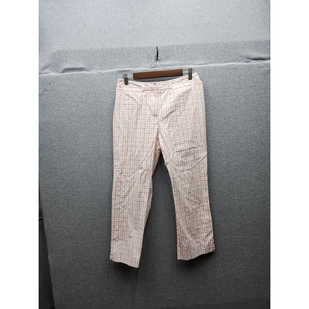 Madison Hill Womens Pink Checkered Pants‎ Size 8 Cotton Blend Made In Taiwan